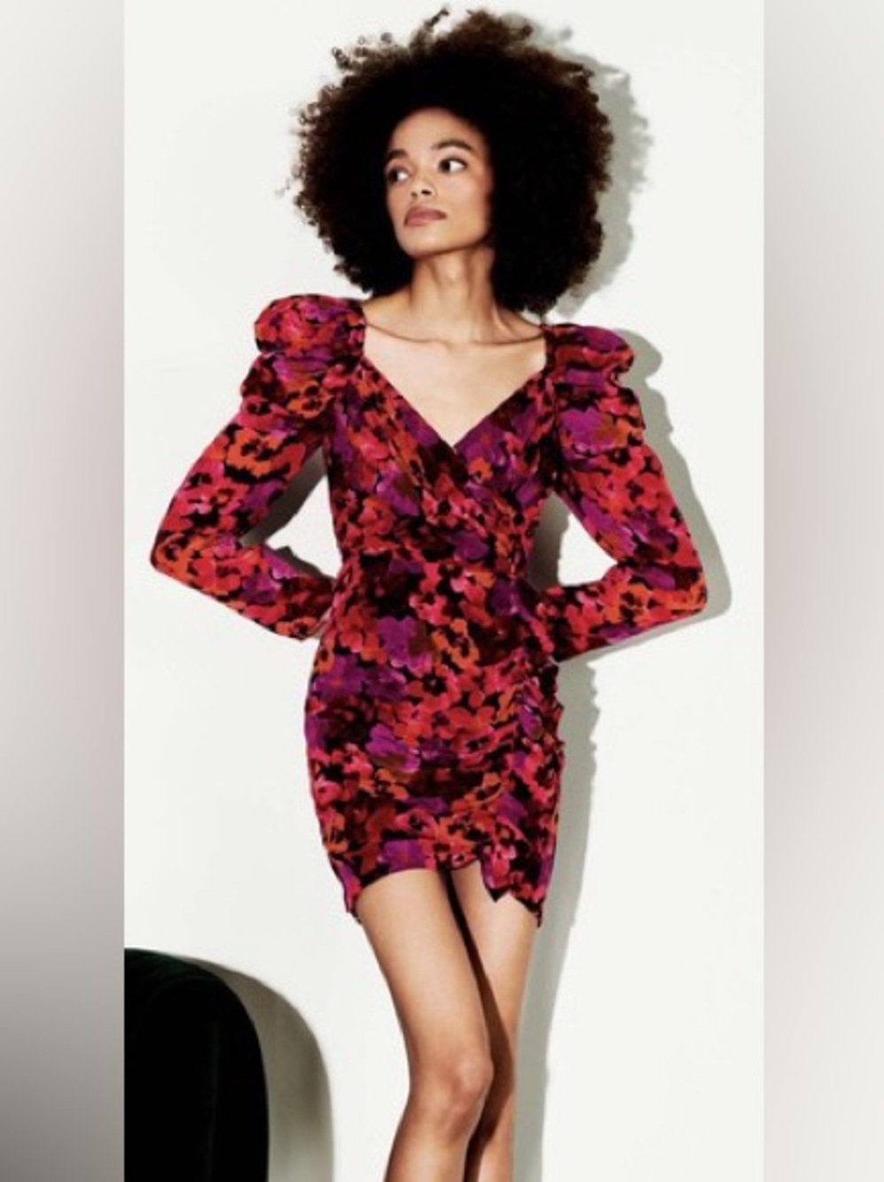 Saylor Alouette Print Long Sleeve Mini Dress